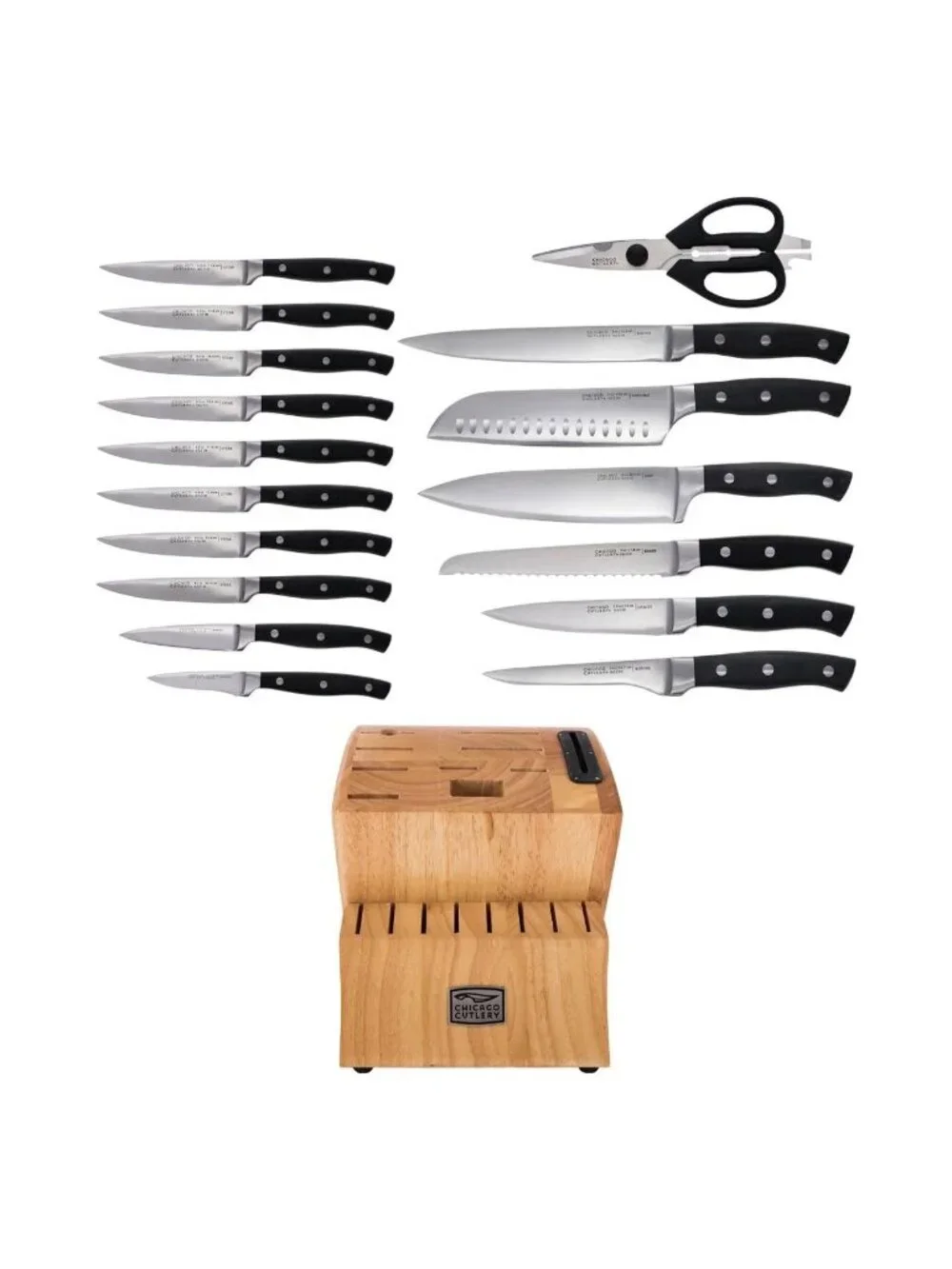 Chicago Cutlery 18pc Insignia2 Knife Block Set with Knife Sharpener New in Box